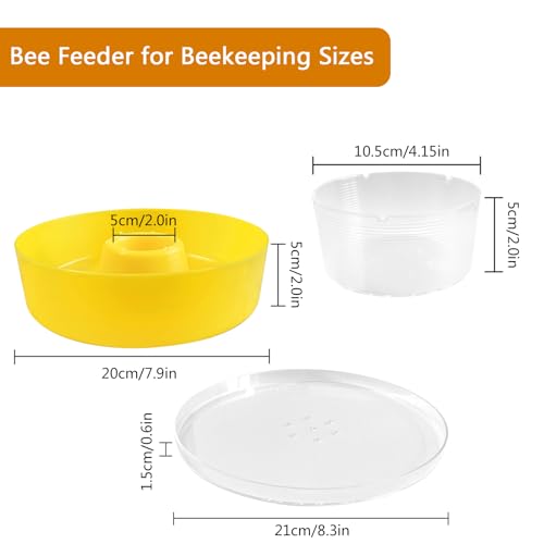 2 Pack Bee Top Feeder, Bee Feeders For Hives Beekeeping Feeding Equipment Hive Top Rapid Bee Feeder Rapid Round Feeders For Honey Bees Bee Water Feeder Beekeeper Tools Beekeeping Supplies, Yellow - size: Beehive Round Hive-2 Pack