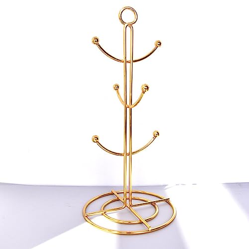 Luxshiny Gold Mug Tree Hanging Cup Holder Tree Shape Draining Cup Shelf for Coffee Mugs Cups and Bottles Air Drying Rack for Kitchen Organization 13.38 X 6.29 X 6.29 in