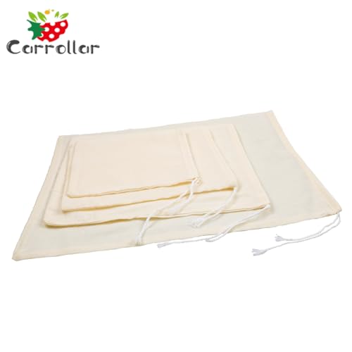 4Pack Nut Milk Bags,4 Sizes Unbleached Cotton Cheesecloth Bags,Food Strainer Bags,Reusable Muslin Strainer Bags for Yogurt,Juice,Wine,Cheese making(5x6.3"/6x8"/8x10"/10x14") - size: 5x6.3"/6x8"/8x10"/10x14"