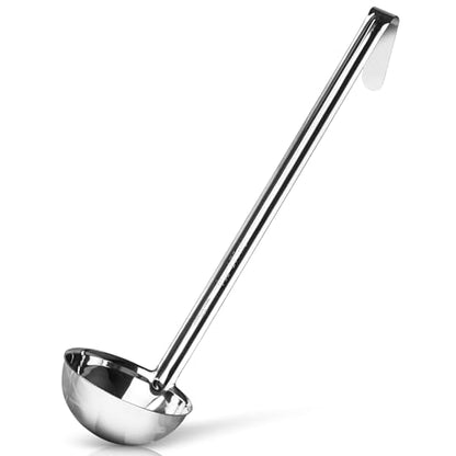 Whysko Soup Ladle Stainless Steel, 6 oz Metal Ladle Spoon, Rustproof Heat Resistant Materials for Cooking and Serving Soups and Sauces, Commercial Grade for Restaurants Catering and Kitchen Essentials - size: 6 Ounce