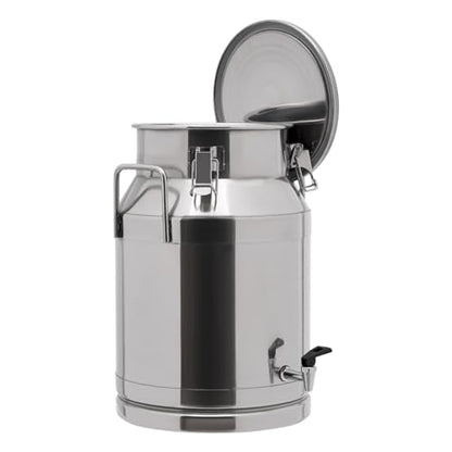 LOYALHEARTDY 30L/7.93Gal Milk Can with Faucet, Stainless Steel Milk Transport Cans Wine Pail Bucket Tote Jug Pot Oil Liquid Storage Barrel with 2 Handles Milk Container with Lid for Grain Wine Liquid - color: 30l-7.93gal With Faucet