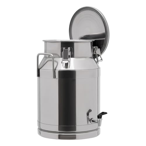 LOYALHEARTDY 30L/7.93Gal Milk Can with Faucet, Stainless Steel Milk Transport Cans Wine Pail Bucket Tote Jug Pot Oil Liquid Storage Barrel with 2 Handles Milk Container with Lid for Grain Wine Liquid - color: 30l-7.93gal With Faucet