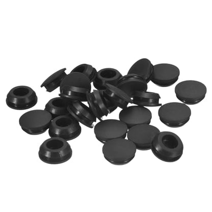 uxcell 25Pcs Silicone Plugs, Rubber Round Snap in Locking Hole Plugs for 12-13mm Hole, Hole Stoppers Waterproof Hole Plug for Metal Tube, Furniture End Caps Inserts, Black - size: 12-13mm