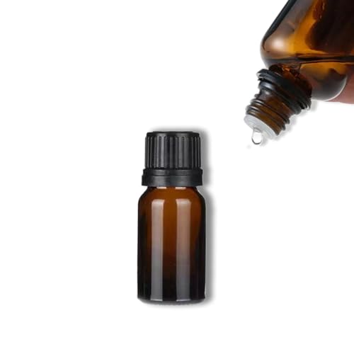 24 Pack 10ml Amber Glass Essential Oils Bottles Empty Glass Dropper Vials Sample Bottle With Orifice Reducer and lid,for Aromatherapy Oils (Amber, 10ml) - color: Amber