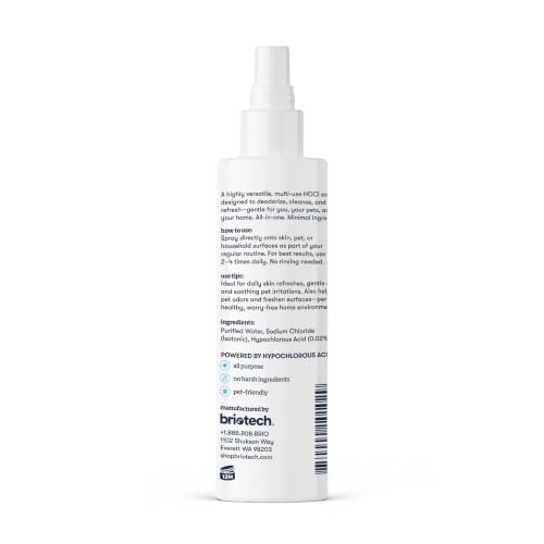 BRIOTECH Pure Hypochlorous Acid Spray and Cleanser, Original Premium HOCl Topical Solution, Multi-Purpose Cleaner, Family Approved & Pet Friendly, 4 fl oz - size: 4 Fl Oz (Pack of 1)