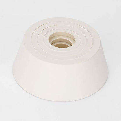 Labasics Filter Adapter Cones, Durable Tapered Collar Rubber Stopper Buchner Funnel Flask Cones Adapter Set, Wear Resistance Smooth Surface, Pack of 9, White