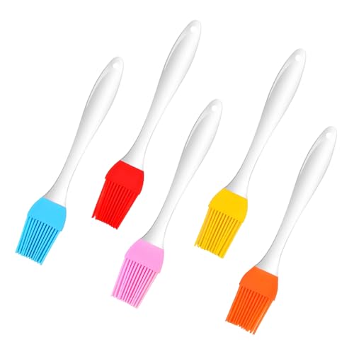 5 PCS Silicone Basting Pastry & BBQ Brush, High temperature resistant baking brush, Perfect for Oil Butter Spread Marinades for Grilling/BBQ Enthusiasts