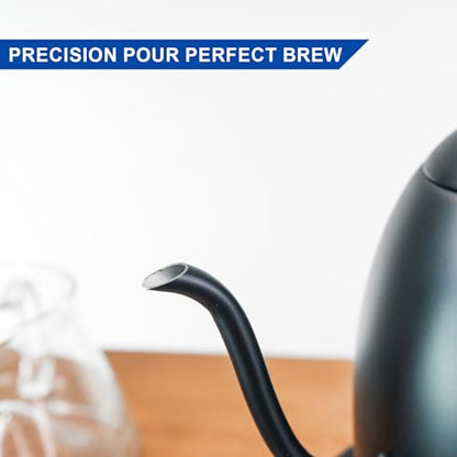 Bonavita Cosmopolitan 1.0L Gooseneck Electric Kettle, Stainless Steel Water Boiler for Coffee Brew and Tea Precise Pour Control, 6 Preset Temps, Glass Touch Panel, 1200W Fast Boil, Matte Black - color: Matte Black