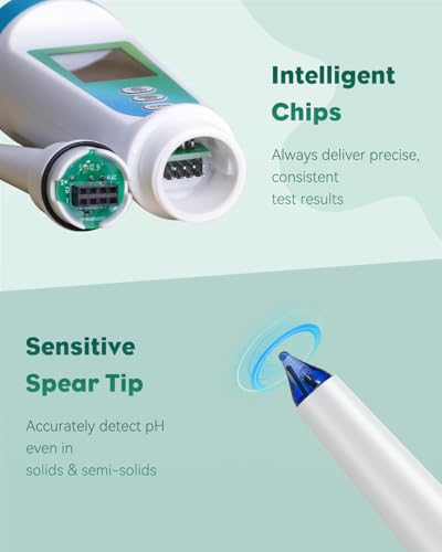 Pawfly Digital pH Meter for Food High Accuracy pH Tester for Sourdough and Bread, Food pH Meter for Fermentation pH Test Pen for Fermenting, Sausage, Canning, Meat, Cheese and Water