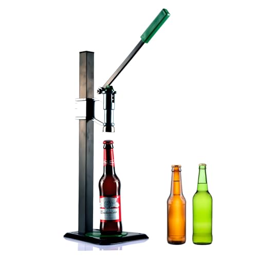 Manual Bottle Capper Tool - Stainless Steel Bench Capping Machine with Adjustment Levers & Anti-Slip Mat for 26mm Crown Caps, Ideal for Beer, Oil, Soda Drinks