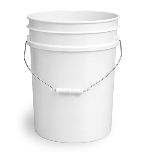 ePackageSupply 5 Gallon Bucket - Food Grade Bucket, Metal Handle Grip, BPA-Free, Heavy-Duty 90 Mil HDPE Plastic Pail, Stackable Utility Container, Made in USA, Lid Not Included, Translucent, 6 Packs - color: Translucent, size: 6 Packs