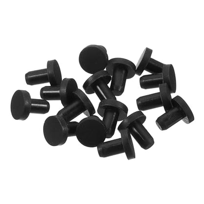 uxcell 32 Pieces Black Rubber Stopper, 3.3mm Plug Holes for 3mm/0.12" Hole - size: 3 mm
