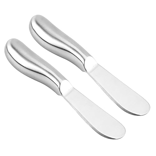 MAGICLULU Stainless Steel Cream Spatula Set 2-Piece Butter Spreader and Cheese Knife Kitchen Utensil for Baking and Icing Sturdy and Easy to Clean
