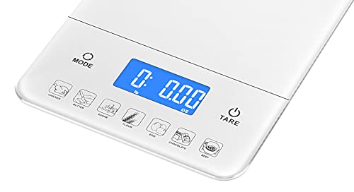 Ozeri Touch III Digital Kitchen Scale with Calorie Counter, 22 lbs (10 kg), White - color: White