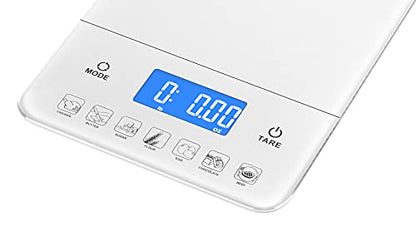 Ozeri Touch III Digital Kitchen Scale with Calorie Counter, 22 lbs (10 kg), White - color: White