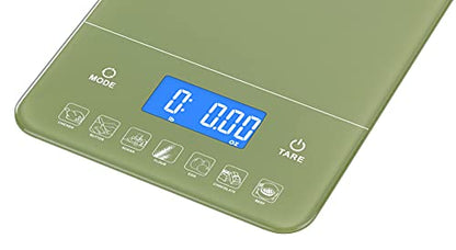Ozeri Touch III Digital Kitchen Scale with Calorie Counter, 22 lbs (10 kg), Calla Green - color: Calla Green