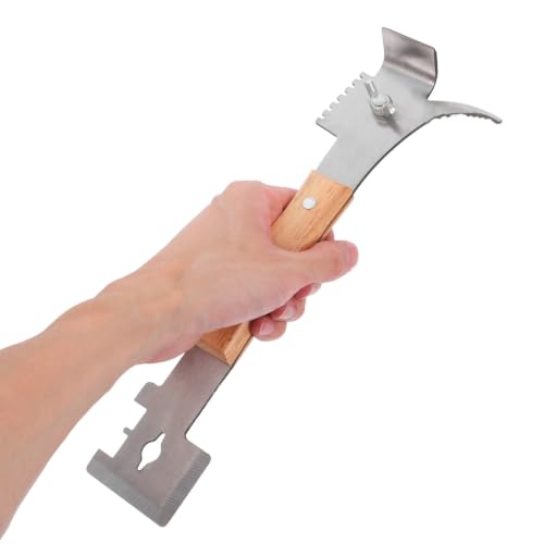 Wooden Handle Hive Tool Scraper Lifter with Galvanized Steel Head, Heavy-Duty Beekeeping Equipment for Easy Propolis Removal and Frame Separation, for Bee Frames and Hive Boxes