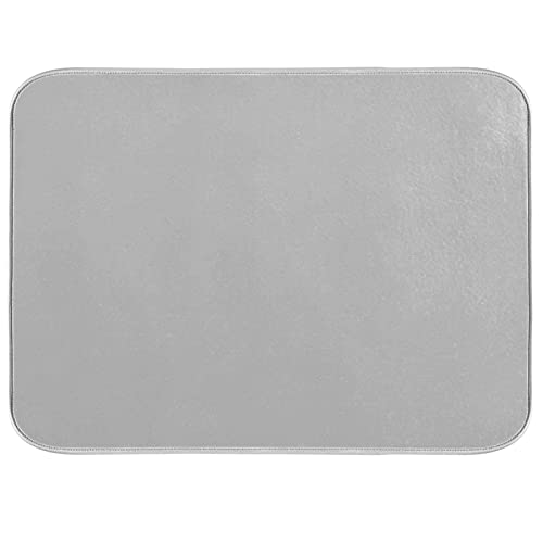 Gray Grey Dish Drying Mat for Kitchen Counter Rack Drainer Mat 16 x 18 Inch Absorbent Microfiber Dry Dishes Mats Dish Drying Pad for Countertops Decor - color: Gray, size: 16 X 18 in
