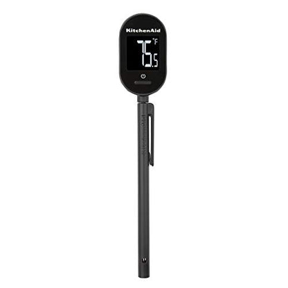 KitchenAid KQ910 Backlit Instant Read Digital Food Kitchen Grill Thermometer, Meat, and Cooking Wireless Thermometerer, Black