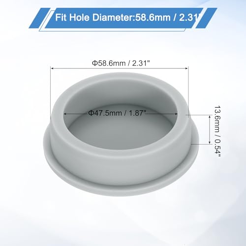 uxcell Silicone Rubber Plug, High Temp Round Hole Plug Waterproof Rubber Stopper Pipe End Caps Fit 58.6mm/2.31" for Bathtub Bottle Sealing, Grey - size: 58.6mm/2.31"