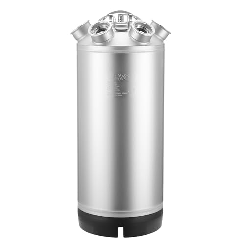 VEVOR Cleaning Keg, 5 Gallon/19L Keg Line Cleaning Kit with 4 D Coupler Connections & Rubber Base, Beer Lines Cleaner Used for Beer Line Cleaning, 304 Stainless Steel Kegerator Beers Lines Cleaner Kit - size: 5 Gal - Cleaning Keg