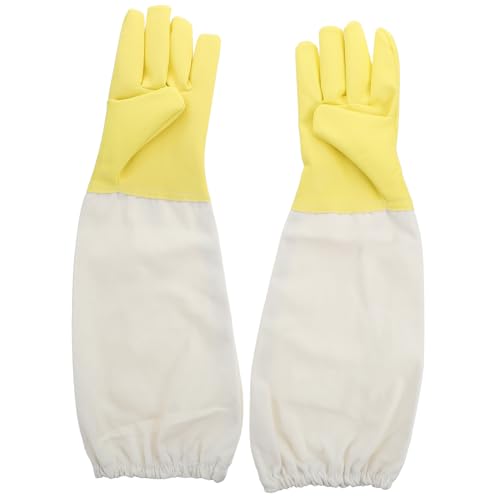 Mipcase Long Sleeve Pu Beekeeper Gloves with Elastic Cuffs Durable Ventilated Protection for Men Heavy Duty Outdoor Beekeeping Safety Gear