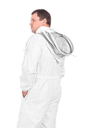 Varomorus Professional Beekeeping Suit Full Body 100% Cotton with Veil Hood (S) - size: S
