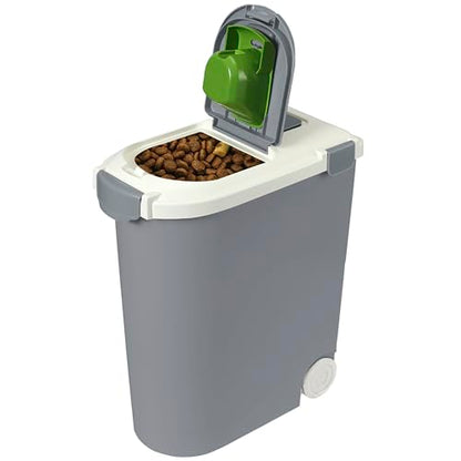 Ashfield & Harkness: Airtight Pet Food Storage Container - 30lbs/36 Qt, Grey - Lightweight Bin, Measuring Scoop, Snap Latch, Dogs-Cats-Animal Supplies - color: Grey, size: 30 lbs