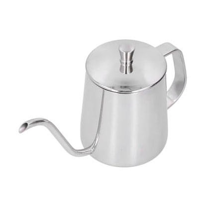 Stainless Steel Gooseneck Pour Over Kettle PTFE Coated Inner Wall Precision Flow Control for Coffee Brewing with Thermometer Hole(350ml)