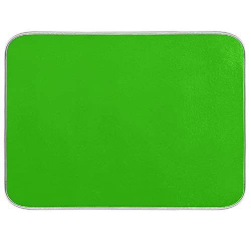 Grass Green Dish Drying Mat for Kitchen Counter 16 x 18 Inch Absorbent Microfiber Patrick Day Dry Dishes Rack Mats Drainer Mat Dish Drying Pad for Countertops Decor - color: Grass Green, size: 16 X 18 in