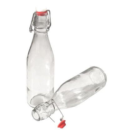 ICE N COLD | Pack of 12 Clear 16-20oz Growler with Flip Top Airtight Silicone Seal For Beverages - color: Clear, size: Pack of 12