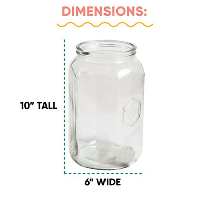 Craft A Brew - Kombucha Jar - for Kombucha Fermenting and Home Brewing - Includes Custom Cloth Cover - One Gallon Glass Jar - Proprietary Design - size: Without Spout