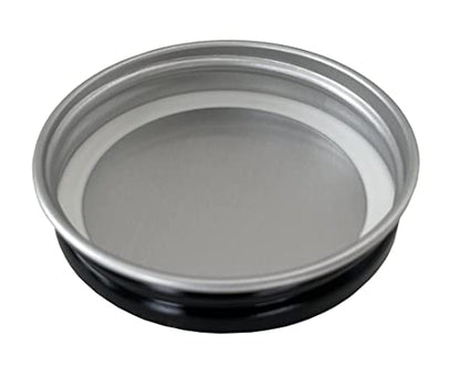 AllSpice Rust-Proof Narrow Mouth Aluminum Metal Mason Jar Lids Leak-Proof 12-Pack (Black) - color: Black, size: Narrow Mouth