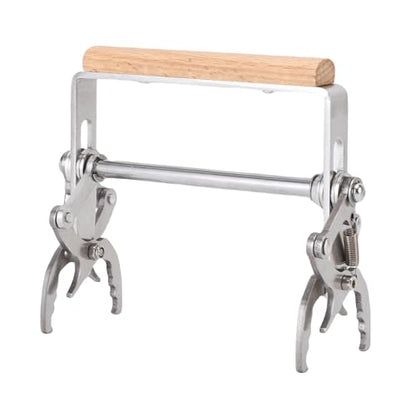 Srliya Beekeeping Gripper, Wood Handle Stainless Steel Bee Hive Frame Lifter Holder with Ergonomic Design, for Honey Harvesting Hive Inspections Colony Checks
