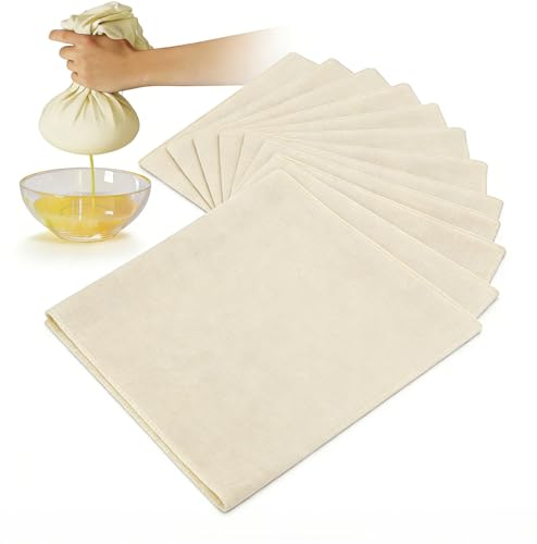 8 PCS Reusable Cheesecloth, Grade 100, 20x20 Inch Hemmed Cheese Cloth, 100% Cotton Unbleached Strainer for Cooking, Baking, Juicing and Cheese Making