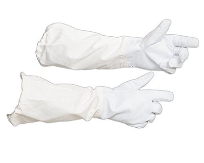 Goatskin Leather Beekeeper's Glove with Long Canvas Sleeve & Elastic Cuff.(XS) - size: X-Small (Pack of 1)