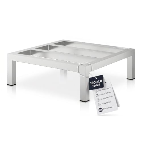 24" x 24" x 8" Aluminum Dunnage Rack Heavy Duty Floor Storage Stand, NSF for Commercial Use - size: 24"W x 24"D x 8"H