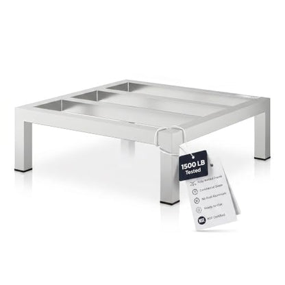 24" x 24" x 8" Aluminum Dunnage Rack Heavy Duty Floor Storage Stand, NSF for Commercial Use - size: 24"W x 24"D x 8"H