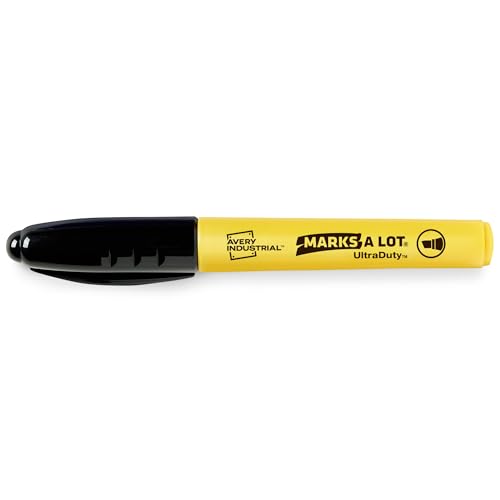 Avery Marks A Lot UltraDuty Permanent Markers, Chisel Tip, Water Resistant, 1 Black Industrial Marker (29845)