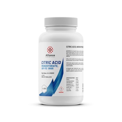 Alliance Chemical Citric Acid Monohydrate - USP Food Grade - 1 Pack (2 lbs.) - size: 1 Pack (2 lbs.)