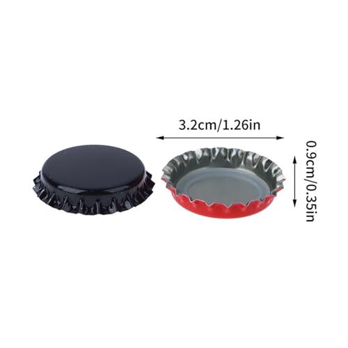 100PCS Tinplate Beer Bottle Caps Craft Beer Bottling Caps Oxygen Absorbing Seal Beer Bottle Caps DIY Home Brewing Tool(Black) - color: Black
