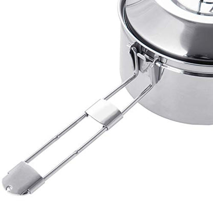 Fire-Maple Antarcti 1.0 Liter Stainless Steel Camping Bowls with Locking Lid, Camping Cook Pot Folding Handle - size: 1.1 Quarts camping bowl