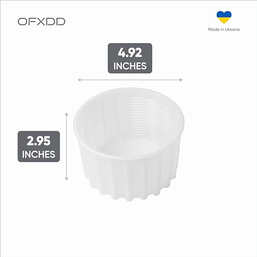 Cheese Making Mold - Plastic Ricotta Basket 3 Pcs - Form Mold for Feta, Camembert, Ricotta, 20 oz