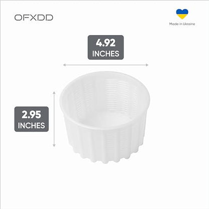 Cheese Making Mold - Plastic Ricotta Basket 3 Pcs - Form Mold for Feta, Camembert, Ricotta, 20 oz