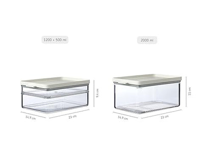 Mepal Nordic Sage Cheese Storage Container - Airtight Fridge Box with Lid - 2000 ml - Rectangular Lidded Box - Modern, Minimalist Style - Ideal for Cheese Organization - size: Käsebox