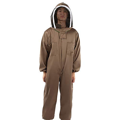 Semme Beekeeping Breathable Bee Suit Smock with Zipper for Beekeepers Comfortable Polyester Cotton Fabric Full Body Lightweight Foldable Available in L XL XXL (L) - size: L