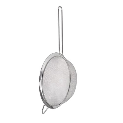 BergHOFF 3Pc Essentials 18/8 Stainless Steel Fine Mesh Strainers, Long, Ergonomically Designed Handle, Dishwasher Safe