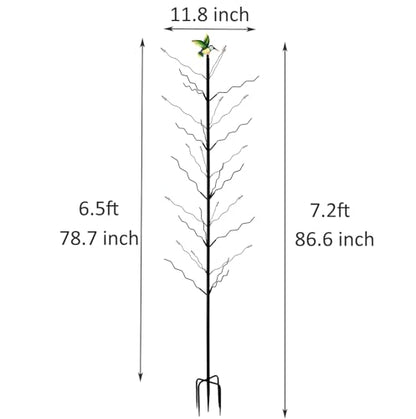 7.2FT Tall Wine Bottle Trees Stand for Garden Decorative, Rustproof Metal Bottle Tree Holder, Holds Up to 15 Bottles (Black)