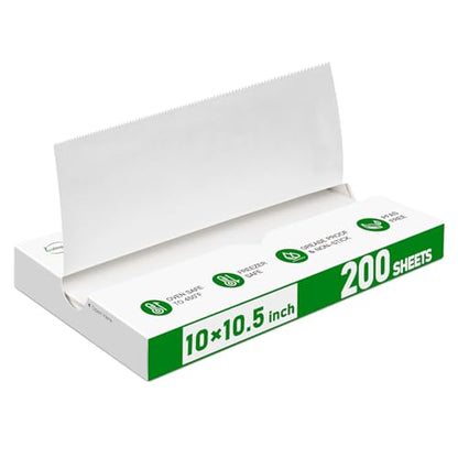 EcoDispose Precut POP UP Deli Paper Sheet Pack of 200, Interfolded Heavy Paper for Food Wrap and Serving (10" x 10-1/2", White） - color: White, size: 10“x10.5”inch
