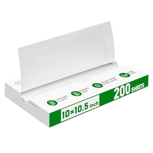 EcoDispose Precut POP UP Deli Paper Sheet Pack of 200, Interfolded Heavy Paper for Food Wrap and Serving (10" x 10-1/2", White） - color: White, size: 10“x10.5”inch